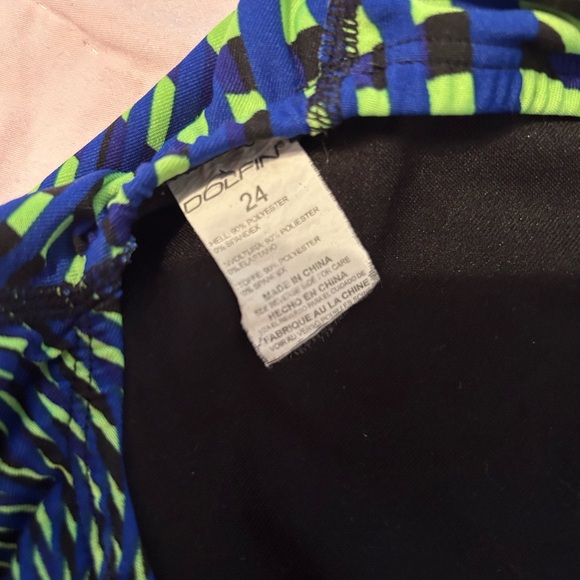 Dolfin competitive swim team bathing suit size 24 blue green - Picture 3 of 3